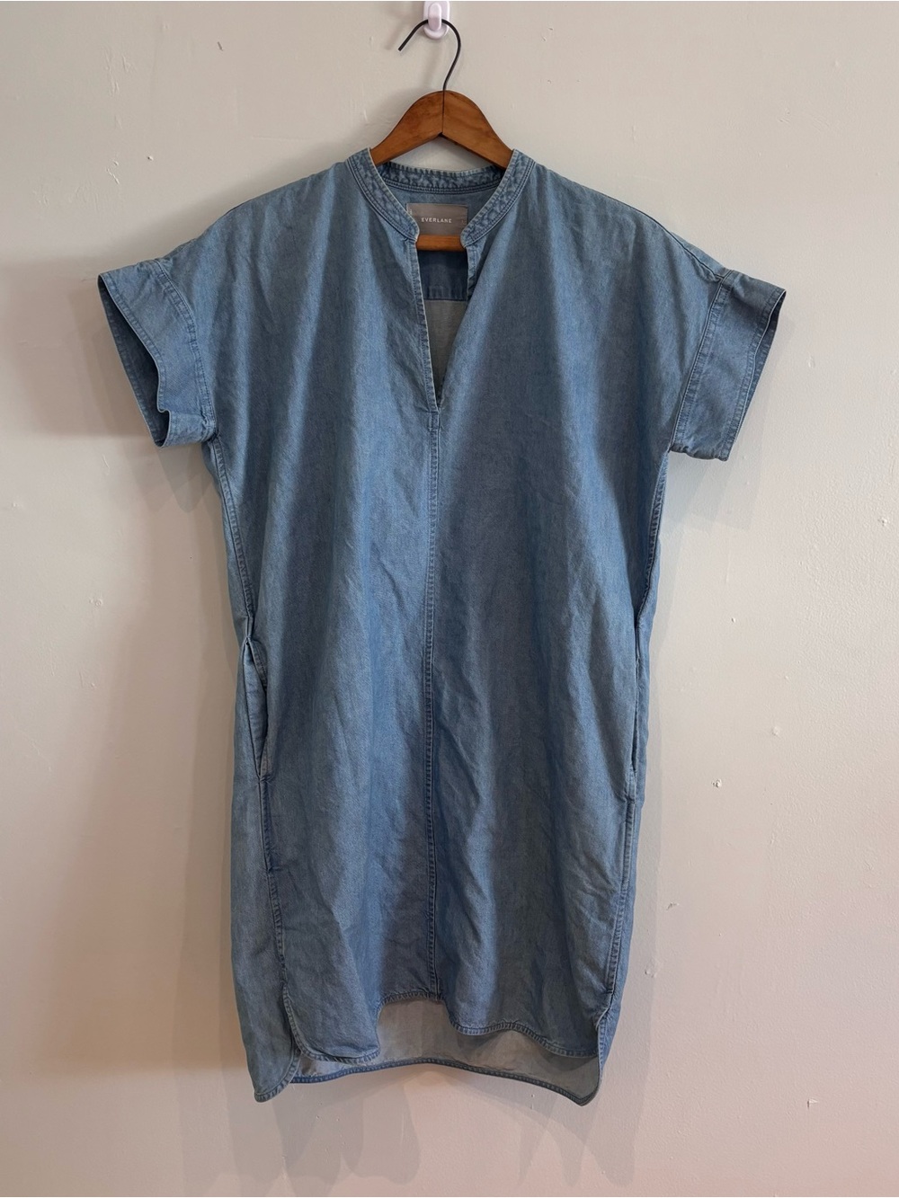 Everlane The Split Neck Jean Dress Size 2